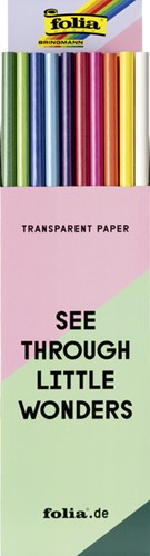 Transparant papier Folia 70x100cm 42gr ass kleuren 1 Rol