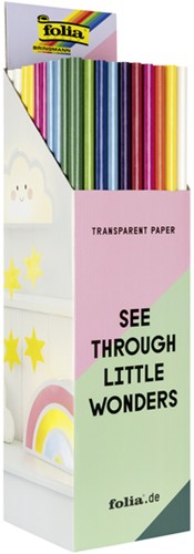 Transparant papier Folia 70x100cm 42gr ass kleuren 1 Rol-3