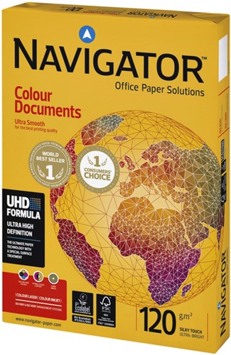 Kopieerpapier Navigator Colour Doc A4 120gr wit 250 Vel
