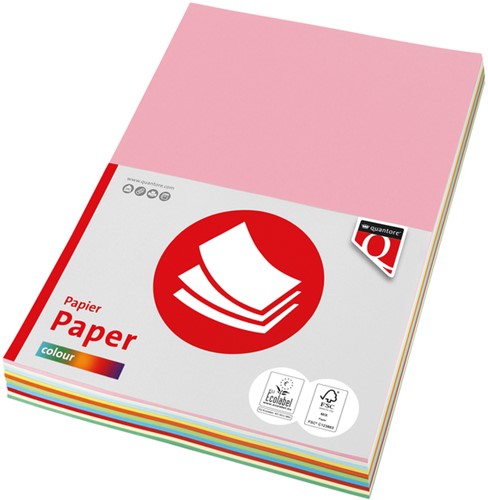 Kopieerpapier Quantore Colour A4 160gr 10kleuren 50 Vel