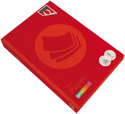 Kopieerpapier Quantore Colour A3 80gr felrood 500 Vel