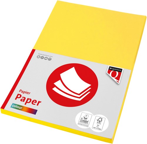 Kopieerpapier Quantore Col-100 A4 80gr geel 100 Vel