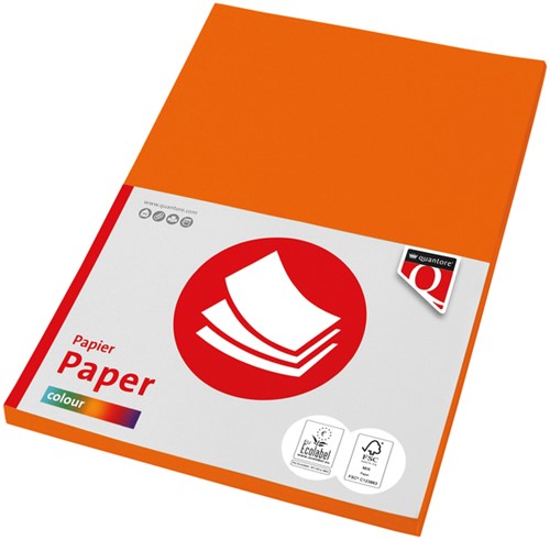 Kopieerpapier Quantore Col-100 A4 80gr oranje 100 Vel