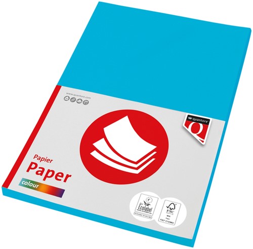 Kopieerpapier Quantore Col-100 A4 80gr azuurblauw 100 Vel