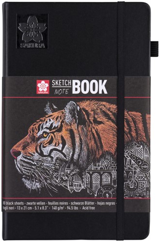 Schetsboek Sakura 80 zwarte vellen 130x210mm zwart 1 Stuk