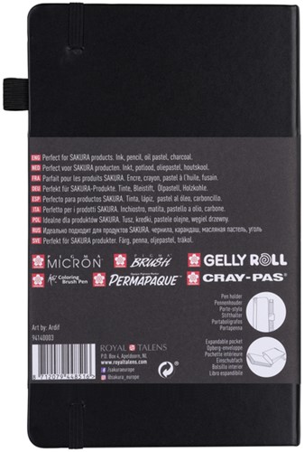 Schetsboek Sakura 80 witte vellen 130x210mm zwart 1 Stuk-2