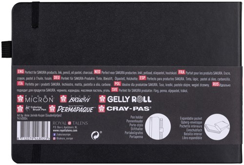 Schetsboek Sakura 80 witte vellen 210x148mm zwart 1 Stuk-2