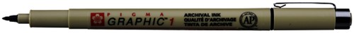Fineliner Sakura Pigma Graphic 1 1.0mm zwart 1 Stuk-1