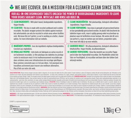 Vaatwastabletten Ecover All In One 68 stuks 68 Stuk-2