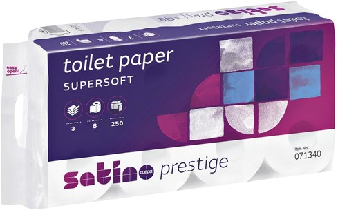 Toiletpapier Satino MT1 Prestige 3laags 8x250vel 8 Rol