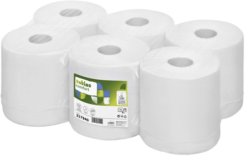 Handdoekrol Satino PT1 Comfort 2laags 150m wit 6 Rol