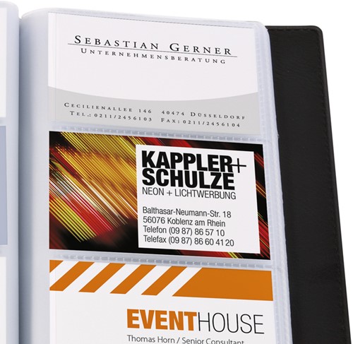 Visitekaartmap Sigel 192krt 90x58mm zwart 1 Stuk-3