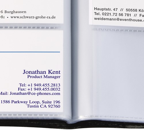 Visitekaartmap Sigel 192krt 90x58mm zwart 1 Stuk-1