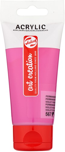 Acrylverf TAC 567 permanentroodviolet tube 75ml 75 Milliliter