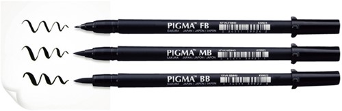 Brushpen Sakura Pigma breed zwart 1 Stuk-11