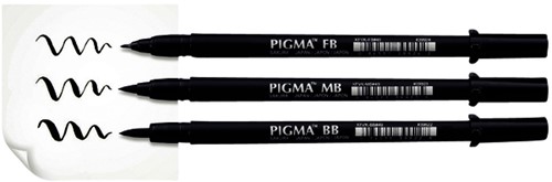 Brushpen Sakura Pigma medium zwart 1 Stuk-2
