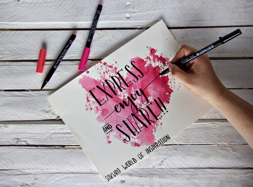 Brushpen Sakura Pigma medium zwart 1 Stuk-10