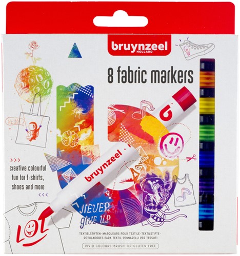 Textielstift Bruynzeel Teens set 8 kleuren 8 Stuk