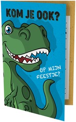 Uitnodiging Dinosaurus 13.5x9cm 6 Stuk