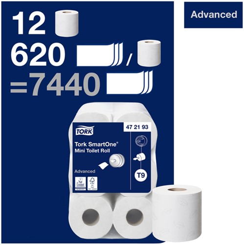 Toiletpapier Tork T9 Advanced 2laags 112m wit 12 Rol-2