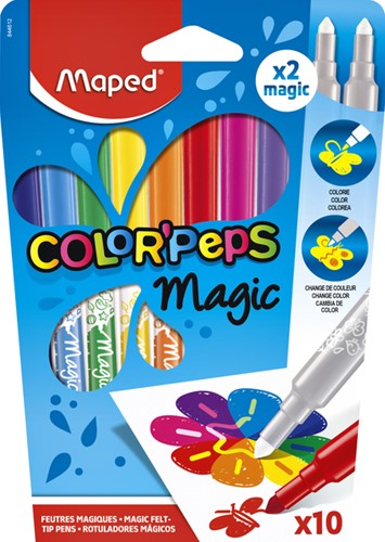 Viltstift Maped Color'Peps Magic set á 10 kleuren 10 Stuk
