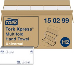 Handdoek Tork H2 Universal 2laags 213x234mm wit 20 Stuk