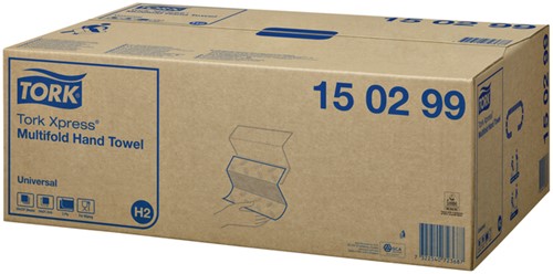 Handdoek Tork H2 Universal 2laags 213x234mm wit 20 Stuk-2