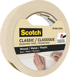 Afplaktape Scotch Classic 24mmx50m beige 1 Rol