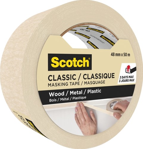 Afplaktape Scotch Classic 48mmx50m beige 1 Rol