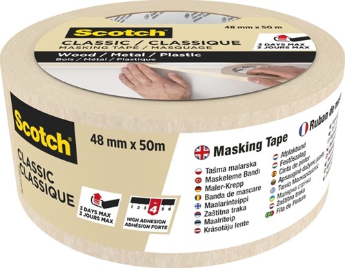 Afplaktape Scotch Classic 48mmx50m beige 1 Rol-3