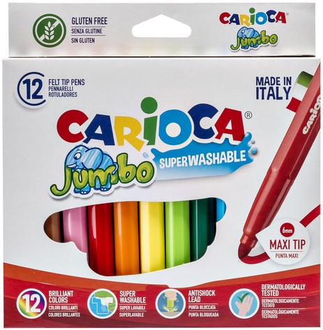 Viltstift Carioca Jumbo maxi assorti 12st 12 Stuk
