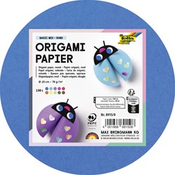 Origami pap Folia 70gr rnd 15cm 100 vel assorti kl 100 Vel