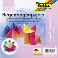 Vouwblaadjes Folia 100gr 15x15cm 100v regenboog 100 Vel