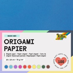 Origami pap Folia 70gr 10x10cm 100 vel assorti kl 100 Vel