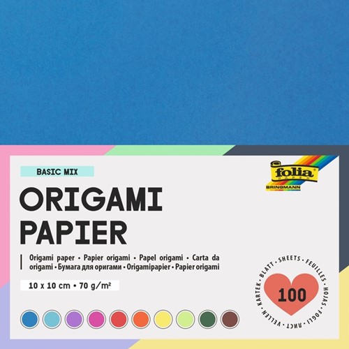 Origami pap Folia 70gr 10x10cm 100 vel assorti kl 100 Vel