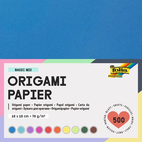 Origami pap Folia 70gr 10x10cm 500 vel assorti kl 500 Vel