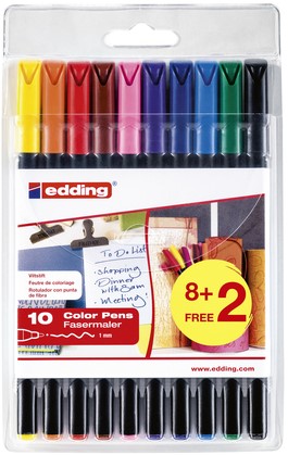Fineliner edding 1200 F assorti 10 Stuk