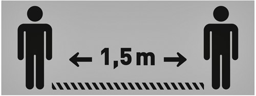 Vloersticker OPUS 2 40x15cm lichtgrijs zwart 1 Stuk