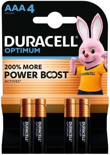 Batterij Duracell Optimum 4x AAA 4 Stuk