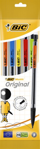 Vulpotlood Bic Matic Original HB 0.7mm assorti 5 Stuk