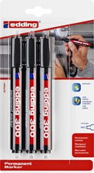 Viltstift edding 300 rond 1.5-3mm blist3 zwart 3 Stuk