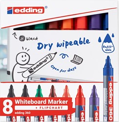 Whiteboardmarker edding 360 rond 1.5-3mm ass 8 Stuk