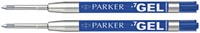 Gelschrijvervulling Parker Quink medium blauw blister à 2 stuks-3