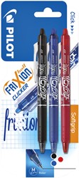 Rollerpen PILOT friXion clicker M 3st assorti 3 Stuk