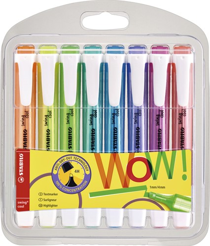 Markeerstift STABILO Swing cool 275/8 Wow assorti 8 Stuk