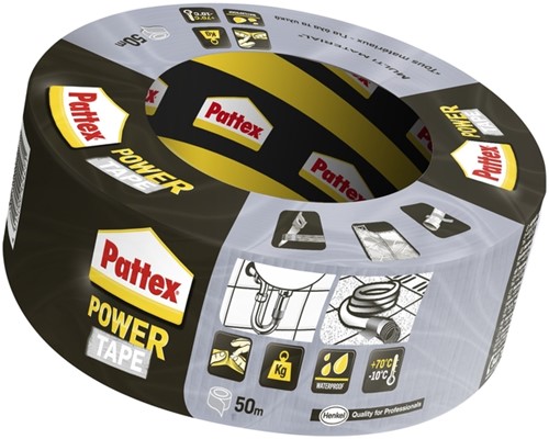 Plakband Pattex 50mmx50m power tape grijs 1 Rol-2