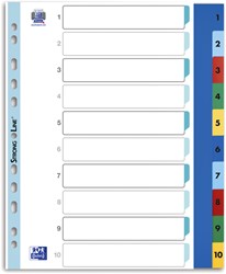 Tabbladen Oxford A4 11r 1 10 PP kleur 1 Stuk