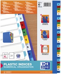 Tabbladen Oxford A4 11r 1 31 PP kleur 1 Stuk