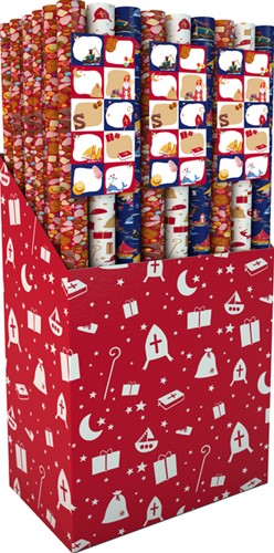 INPAKPAPIER IG DESIGN SINT 200X70CM + STICKERVEL 3 Rol
