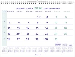 1-Maandskalender 2026 Brepols 43x31.5cm 1 Stuk
